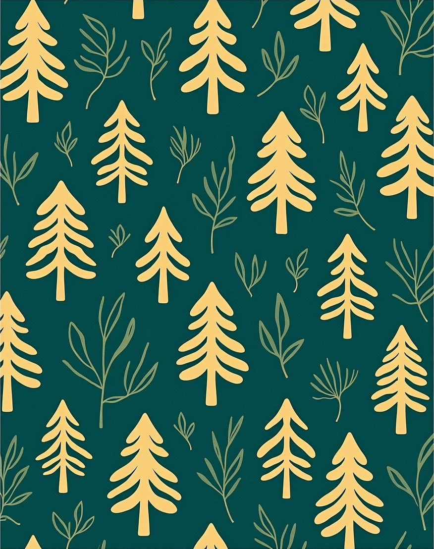 Golden Pine Forest Pattern Rug