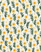 Retro Yellow Daisy Floral Pattern Rug
