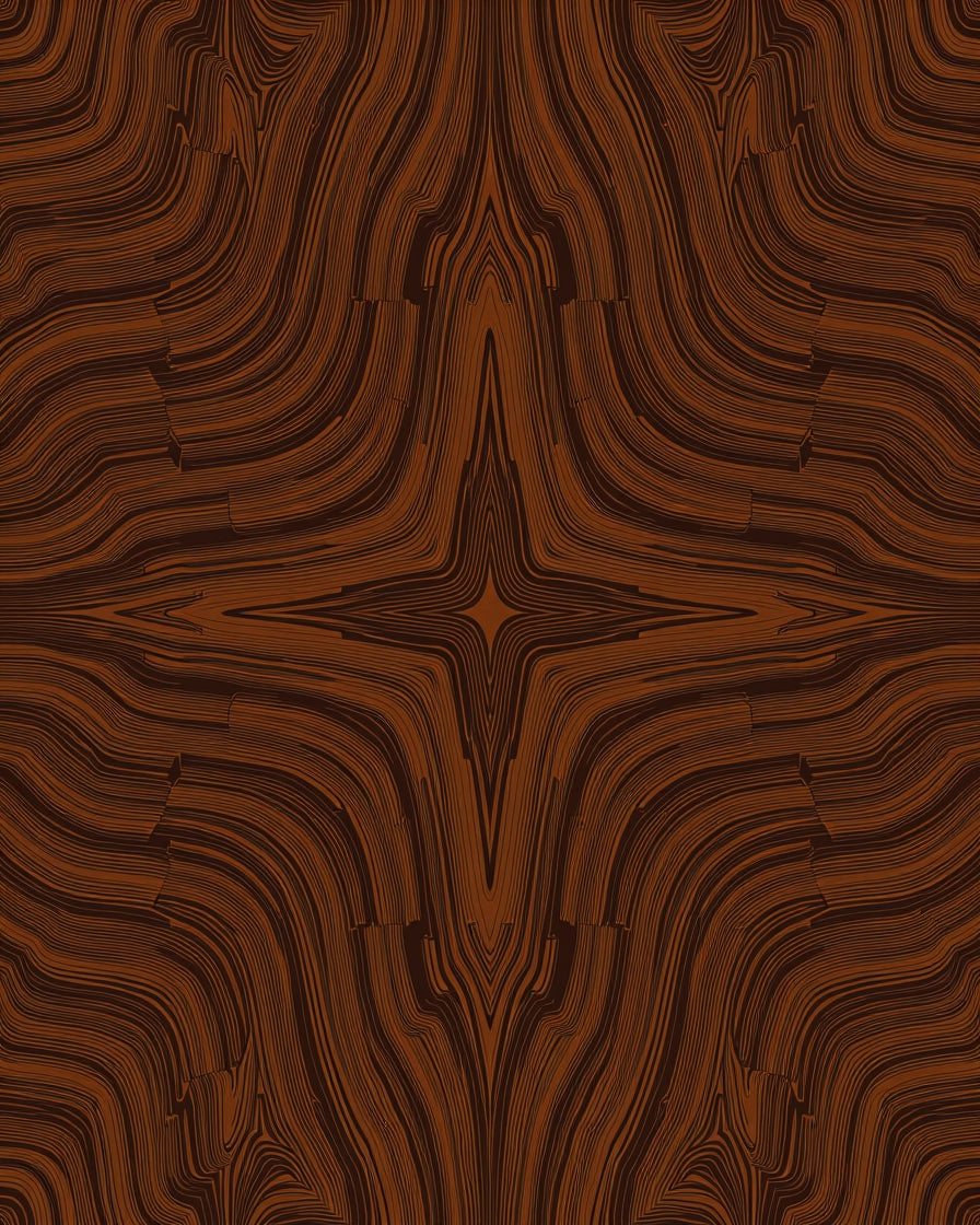 Dark Wood Grain Abstract Pattern Rug