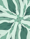 Abstract Green Leaf Pattern Rug