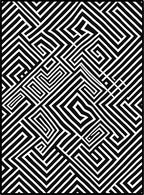 Abstract Black White Geometric Maze Rug