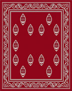 Crimson Oval Motif With Border Design Rug