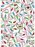 Whimsical Cat Heads And Candy Pattern Rug