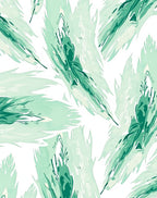 Abstract Emerald Green Foliage Design Rug