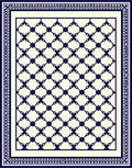 Royal Blue Lattice Pattern Frame Rug