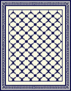Royal Blue Lattice Pattern Frame Rug