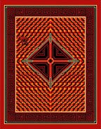 Bold Geometric Tribal Fire Rug