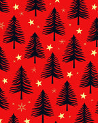 Festive Pine Tree Star Pattern Rug