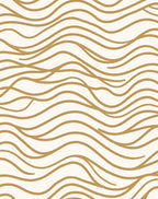 Wavy Lines Gold Pattern Rug