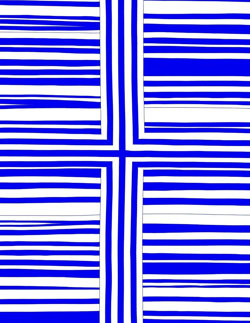 Bold Blue And White Stripe Design Rug