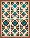 Retro Turquoise Orange Geometric Style Rug