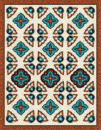 Retro Turquoise Orange Geometric Style Rug