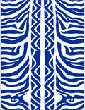 Bold Blue White Abstract Stripe Rug