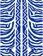Bold Blue White Abstract Stripe Rug