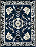 Classic Floral Border With Centerpiece Rug