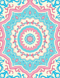 Soft Pink Blue Mandala Garden Rug