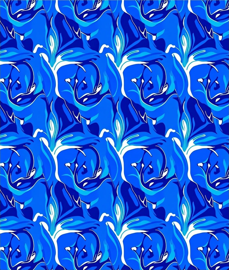 Vibrant Abstract Blue Swirl Pattern Rug