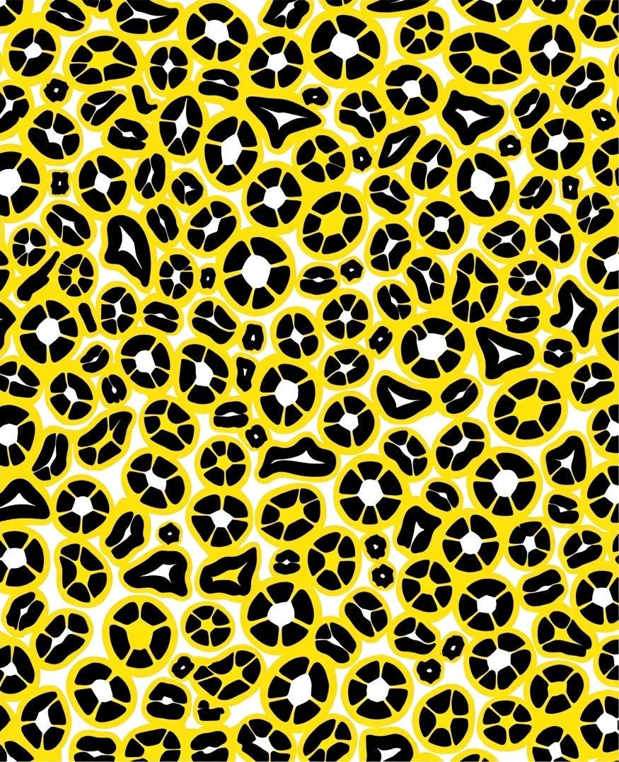 Bold Yellow Black Abstract Spots Rug