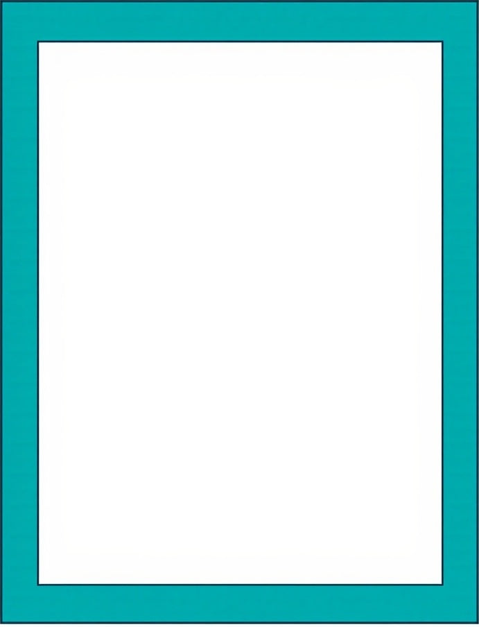 Teal Rectangular Border Design Rug