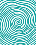 Turquoise Wavy Spiral Pattern Rug