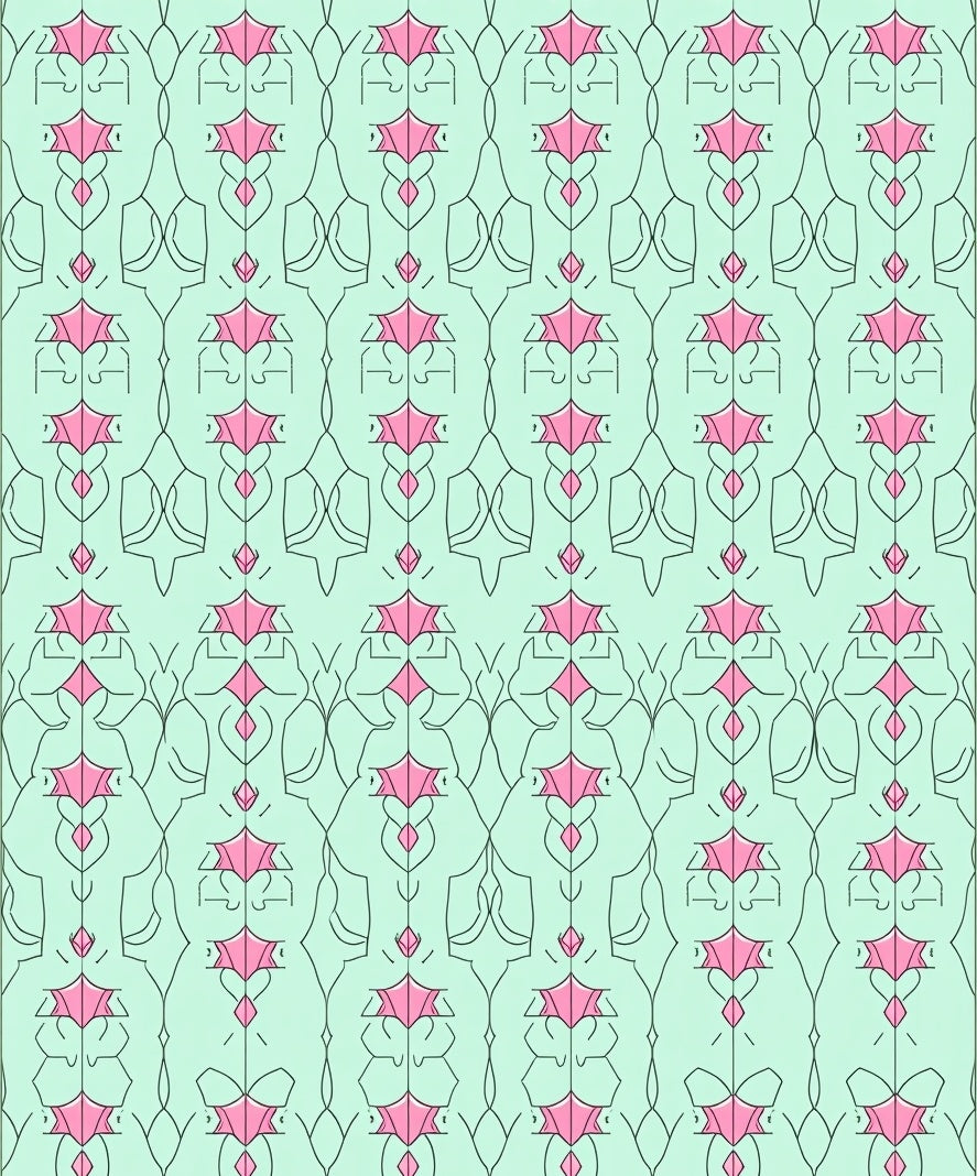 Pink Gem Vine Vertical Pattern Rug