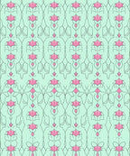Pink Gem Vine Vertical Pattern Rug