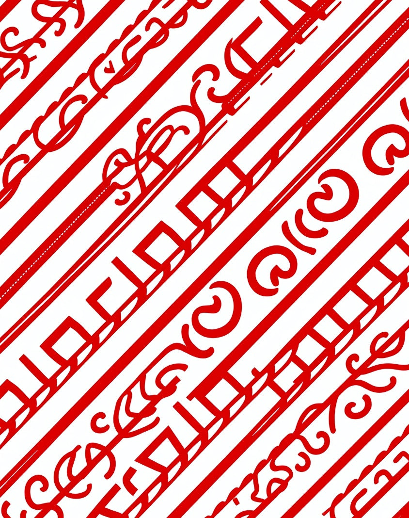 Bold Crimson Swirl Diagonal Stripes Rug