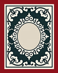 Elegant Cream and Dark Teal Mandala Rug