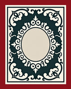 Elegant Cream and Dark Teal Mandala Rug
