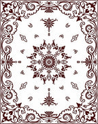 Ornate Floral Mandala Pattern Area Rug