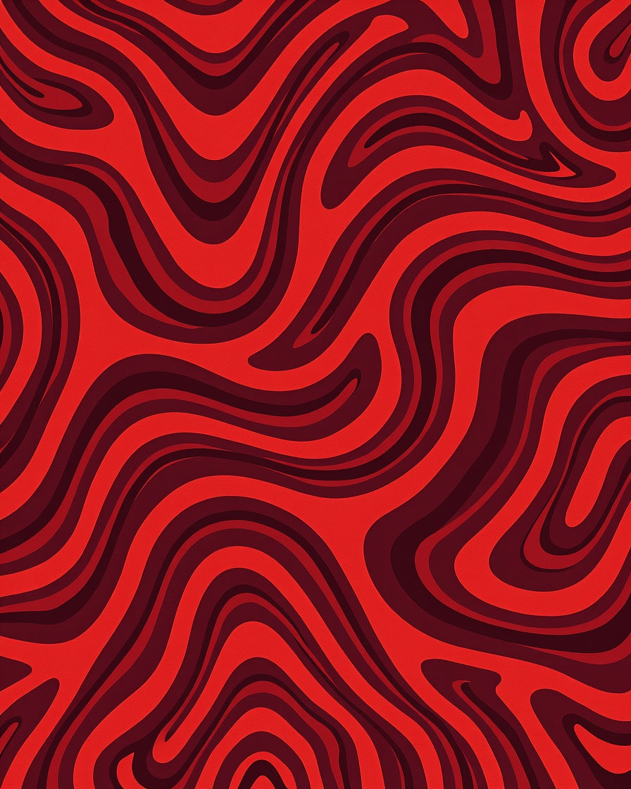 Crimson Swirl Marble Pattern Rug