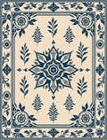 Classic Floral Garden Motif Rug