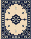 Classic Navy Floral Medallion Rug