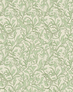 Nature Inspired Green Leaf Pattern Rug
