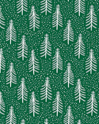 Forest Pine Snowfall Green Rug