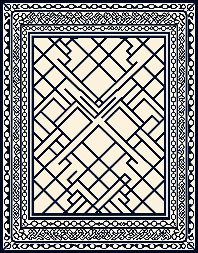 Geometric Interlocking Pattern Rug