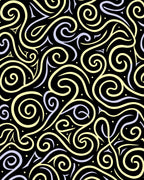 Curvy Yellow Lilac Swirl Pattern Rug