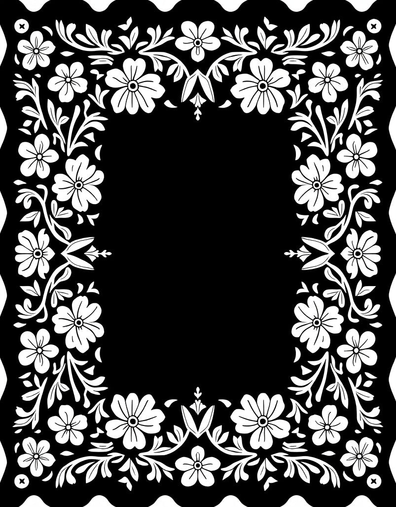 Floral Vine Border Design Rug