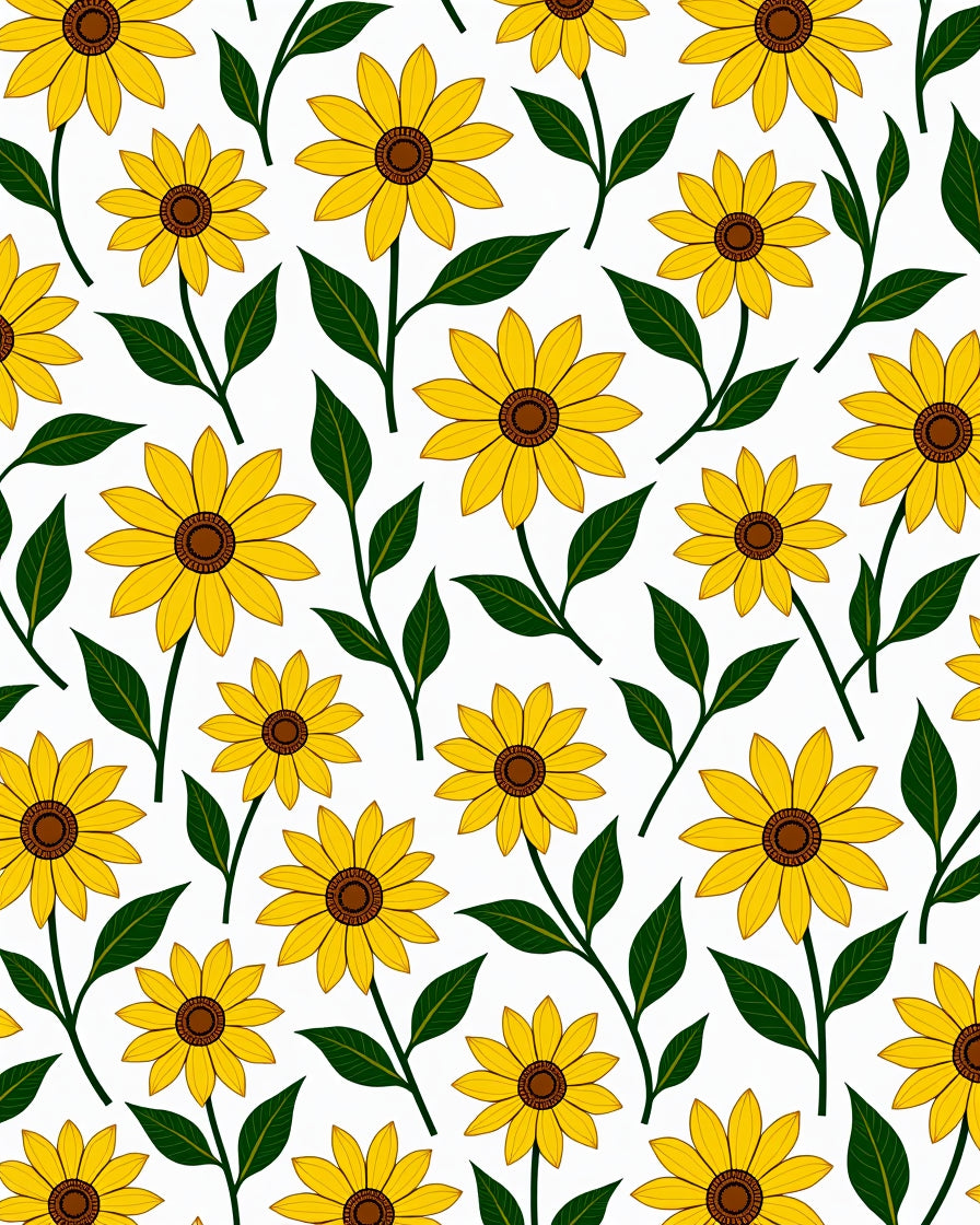 Yellow Daisy Floral Pattern Rug