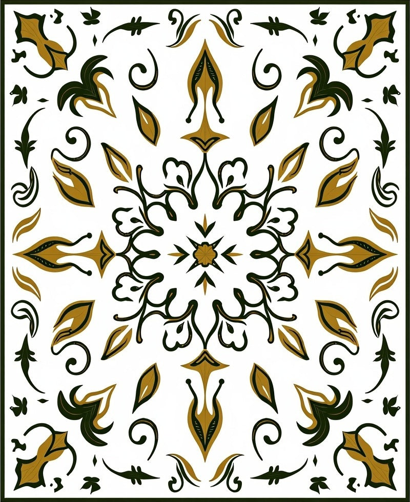 Intricate Floral Medallion Pattern Rug