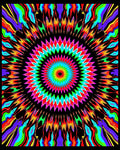 Radiant Rainbow Starburst Pattern Rug