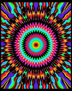 Radiant Rainbow Starburst Pattern Rug