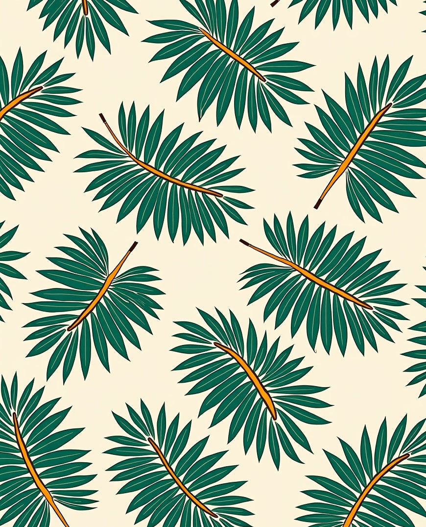 Green Tropical Palm Leaf Radiance Rug
