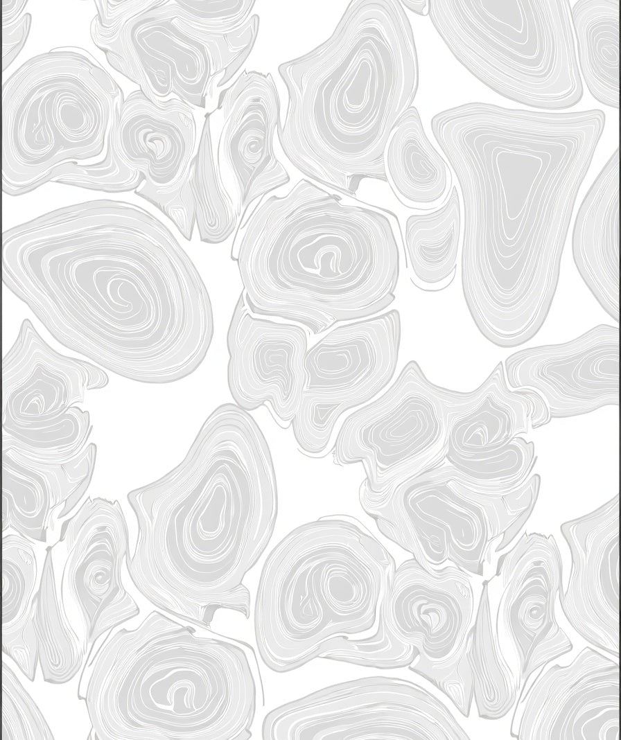 Organic Swirls Light Gray Pattern Rug