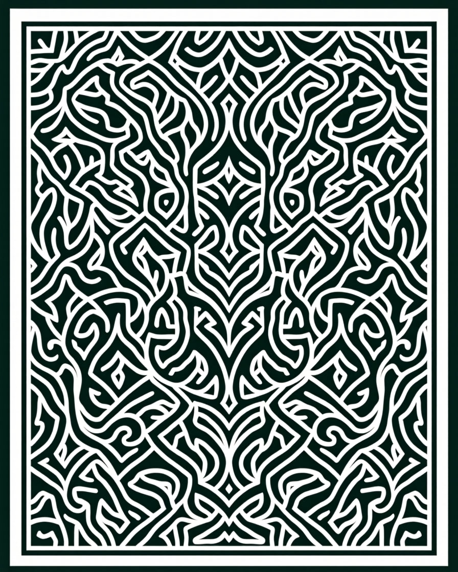 Abstract Organic Line Art Pattern Rug