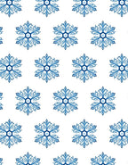 Blue Floral Hexagonal Pattern Rug