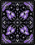 Purple Butterfly Black Medallion Radiance Rug