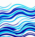 Abstract Blue Wave Pattern Rug