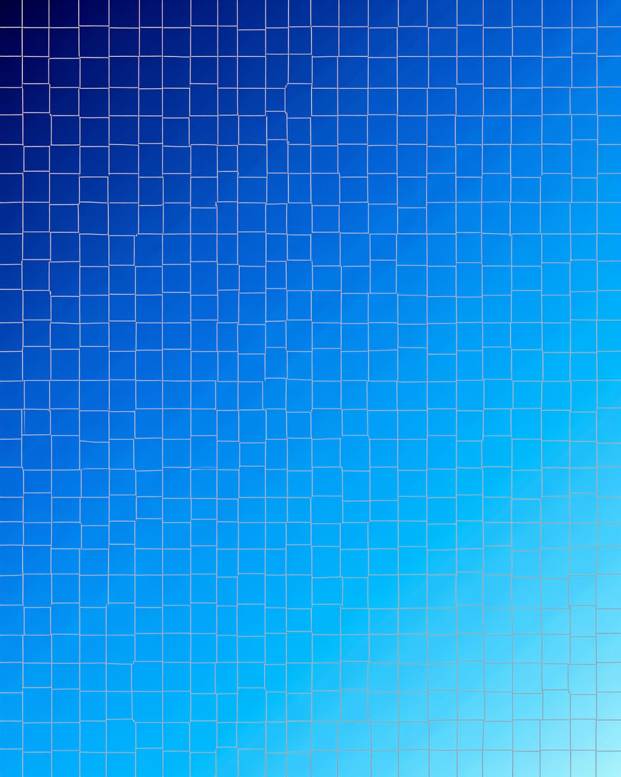 Gradient Blue Checkerboard Patterned Rug