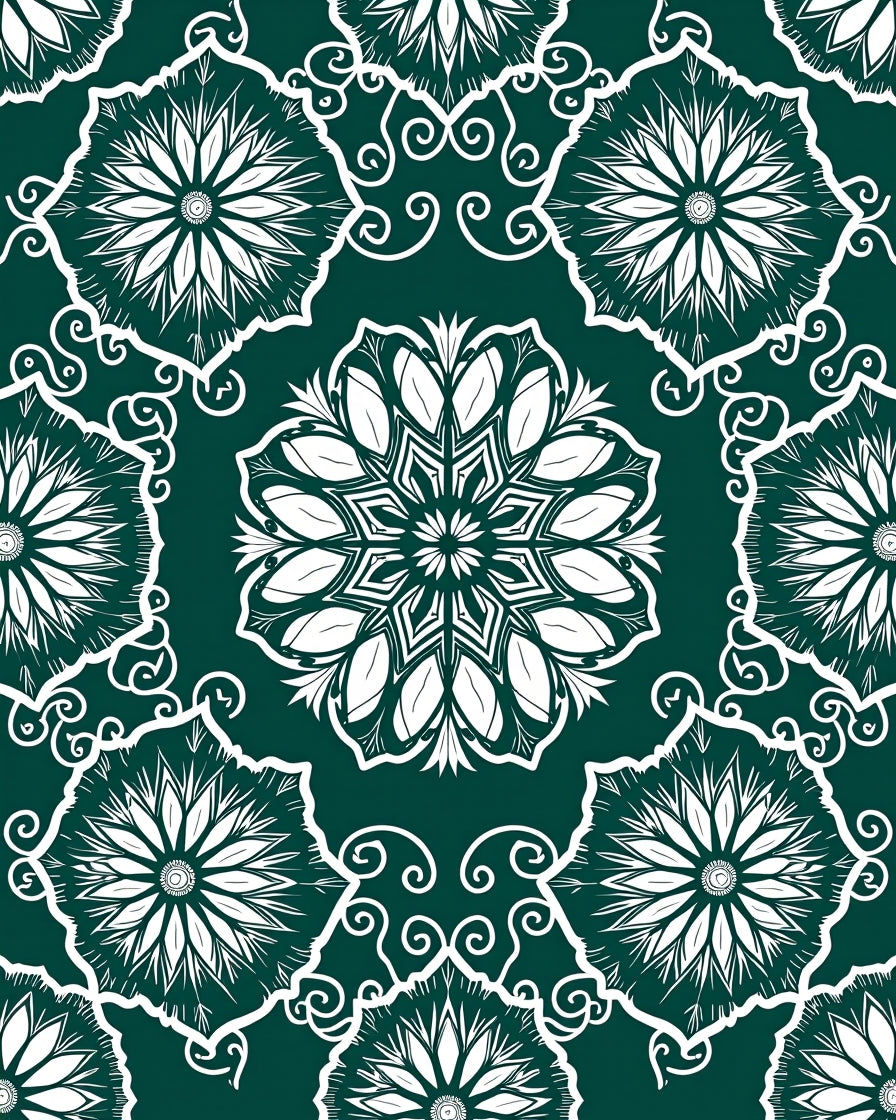 Intricate Floral Mandala Pattern Rug